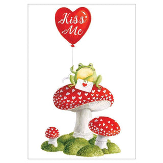 Kiss Me Frog Valentine Greeting Card - 1 card with envelope