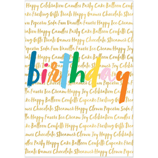 Birthday Words Birthday Greeting Card - 1 card with envelope