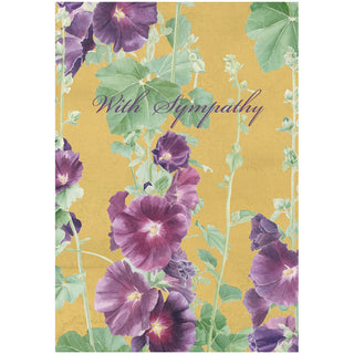 Hollyhocks Sympathy Greeting Card - 1 card with envelope