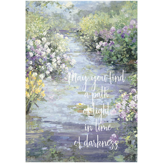 Stream And Flowers Sympathy Greeting Card - 1 card with envelope
