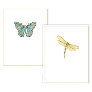 Jeweled Insects Foil Embossed Asst A Sz Note 10-In Embossed    **