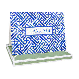 Fretwork Blue Thank You Notes Boxed 8 In