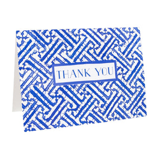 Fretwork Blue Thank You Notes Boxed 8 In