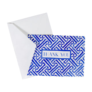 Fretwork Blue Thank You Notes Boxed 8 In