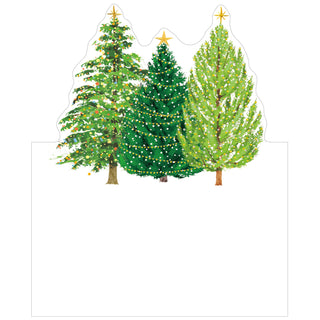 Christmas Trees With Lights Place Card Die-Ct 8 In