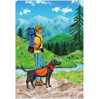 Hiking Dad Blank Greeting Card - 1 card with envelope