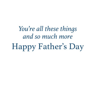 Father Words Father's Day Greeting Card - 1 card with envelope
