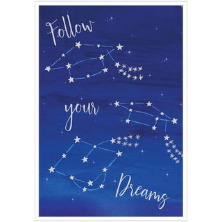 Follow Your Dreams Foil Graduation Foil Greeting Card - 1 card with envelope