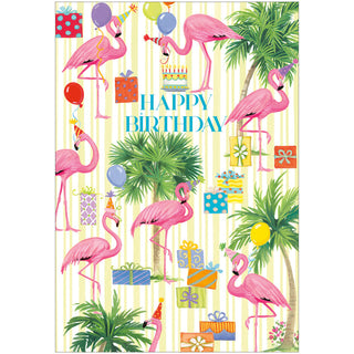 Flamingo Birthday Blank Greeting Card - 1 card with envelope