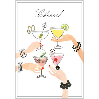 Cheers Cocktails Blank Greeting Card - 1 card with envelope