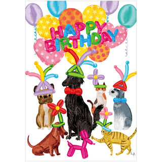 Party Pets Birthday Greeting Card - 1 card with envelope