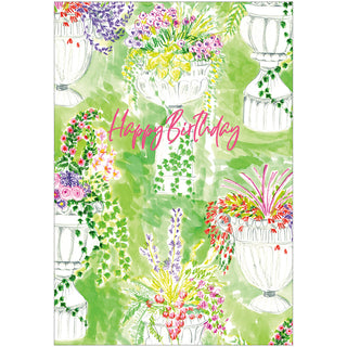Garden Urns Blank Greeting Card - 1 card with envelope