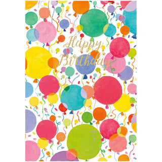 Confetti And Balloons Foil Blank Embossed Greeting Card - 1 card with envelope