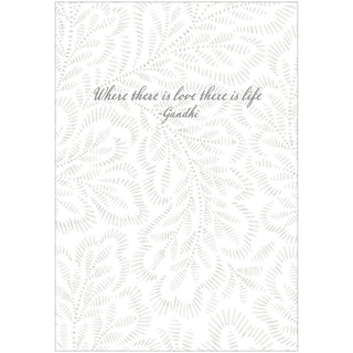 Block Print Leaves Foil Wedding Die Cut Greeting Card - 1 card with envelope