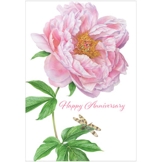 Pink Peony Anniversary Greeting Card - 1 card with envelope