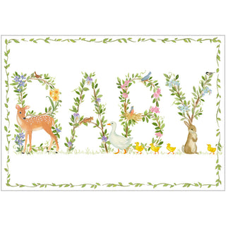 Baby Animals Baby Greeting Card - 1 card with envelope
