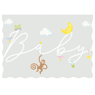 Baby Monkey Blank Die Cut Greeting Card - 1 card with envelope