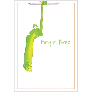 Hang In There Frog Blank Greeting Card - 1 card with envelope