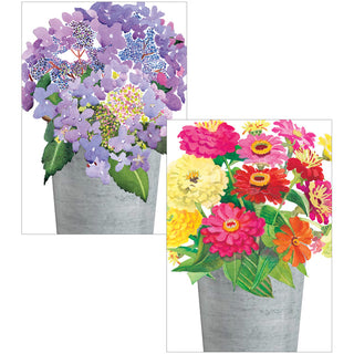 Flower Bucket Assorted Notes 8-In Box
