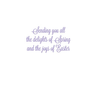 Fluffy Easter Bunny And Eggs Easter Greeting Card - 1 card with envelope