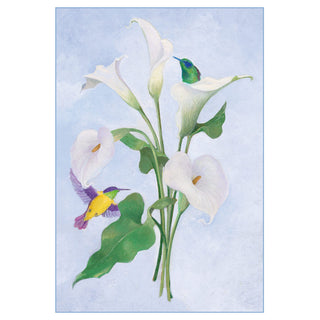 Hummingbird And Calla Lilies Easter Greeting Card - 1 card with envelope