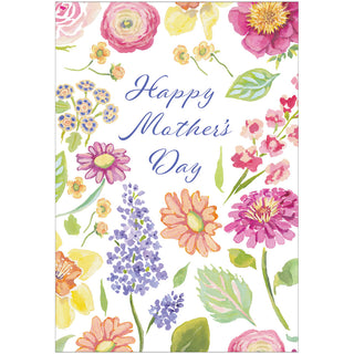 Scattered Spring Flowers Mother's Day Greeting Card - 1 card with envelope