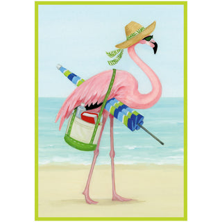 Beach Mode Flamingo Blank Greeting Card - 1 card with envelope