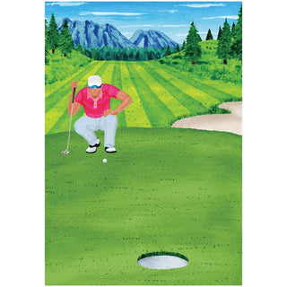 Sizing Up The Putt Blank Triple Fold Greeting Card - 1 card with envelope
