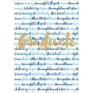 Graduation Word Collage Foil Graduation Foil Greeting Card - 1 card with envelope