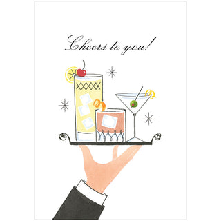 Gentlemen'S Cocktails Blank Greeting Card - 1 card with envelope