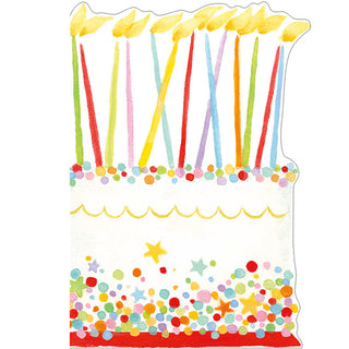 Confetti Birthday Cake Blank Die Cut Greeting Card - 1 card with envelope