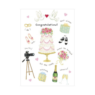 Wedding Motifs Blank Greeting Card - 1 card with envelope
