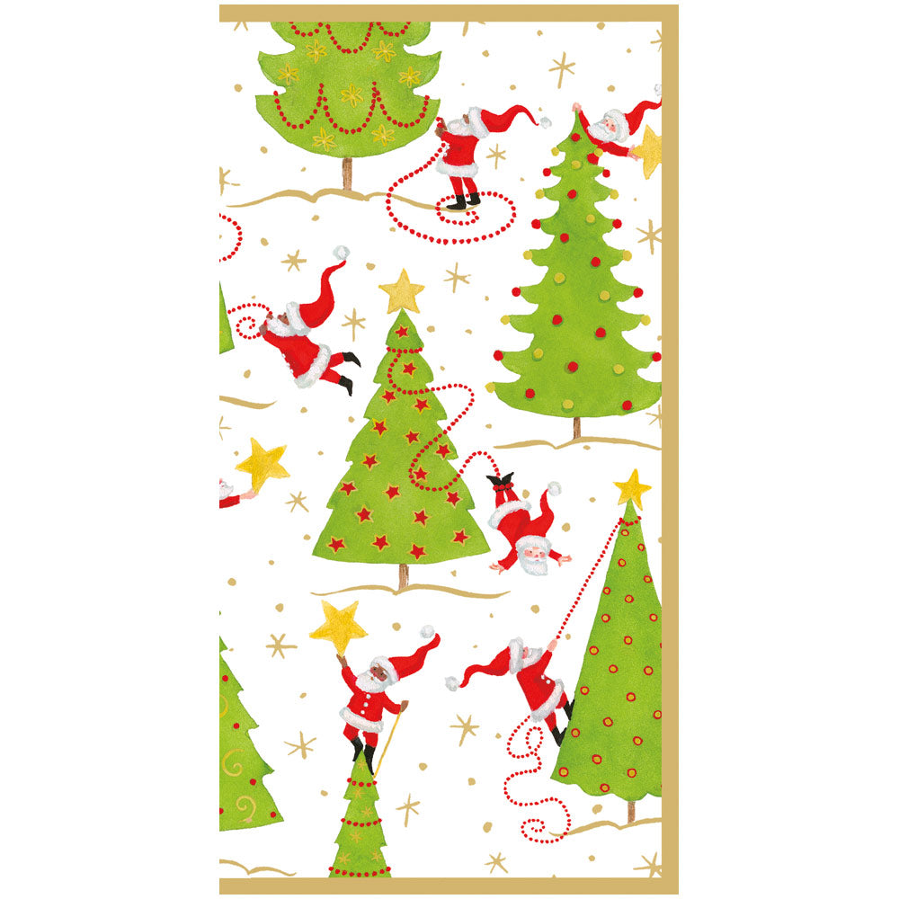 Twirling Santas Foil Money Cards - 1 Greeting Card & 1 Envelope