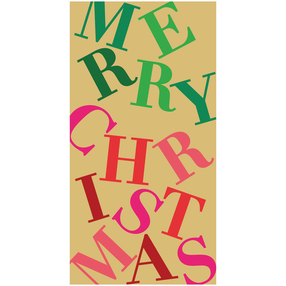 Merry Christmas Toss Foil Money Cards - 1 Greeting Card & 1 Envelope