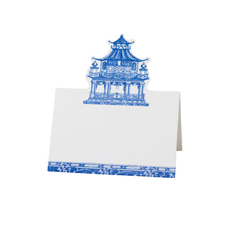 Chinoiserie Toile Pagoda Place Card 8 In Die-Cut