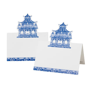Chinoiserie Toile Pagoda Place Card 8 In Die-Cut