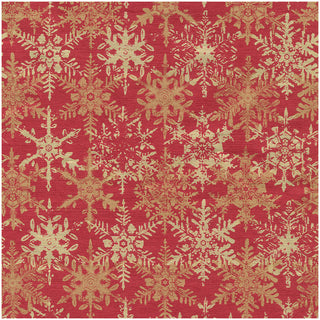 Snowfall-Red Foil Gift Wrap - One 30" X 6' Roll