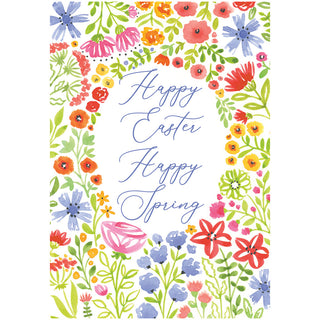 Happy Spring Floral Easter Greeting Card - 1 card with envelope