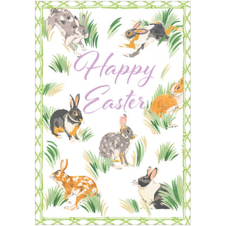 Easter Bunnies And Grasses Easter Greeting Card - 1 card with envelope