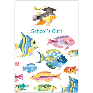 School Of Fish Grad Graduation Greeting Card - 1 card with envelope