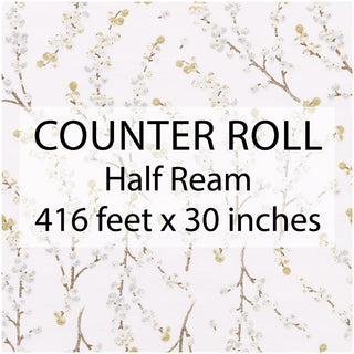 Berry Branches White/Silver Ream Wrap 30 Inches X 416 Feet