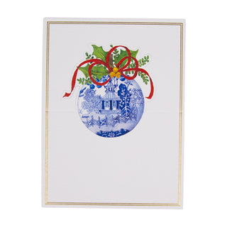 Blue And White Ornament Foil Place Card 8 In Die-Cut Foil