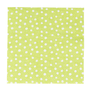 Small Dots Spring Green Luncheon Napkins - 20 Per Package