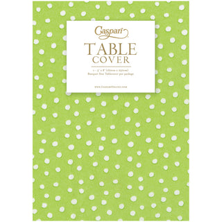 Small Dots Spring Green-Paper Linen Print Airlaid Tablecover 5.2'X8.2