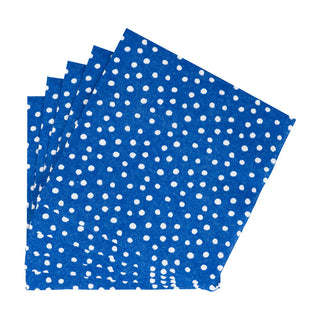 Small Dots Royal Blue Luncheon Napkins - 20 Per Package