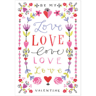 Love Love Love Valentine Greeting Card - 1 card with envelope