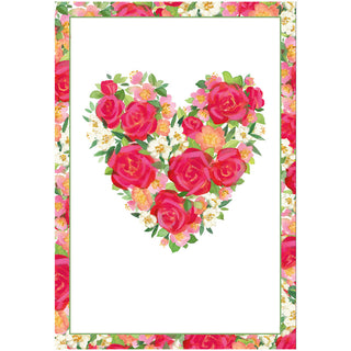 Heart Of Roses Blank Greeting Card - 1 card with envelope