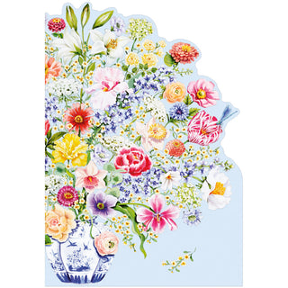 Flemish Floral Wedding Shower Die Cut Greeting Card - 1 card with envelope
