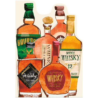 Whiskey Tasting Blank Die Cut Greeting Card - 1 card with envelope