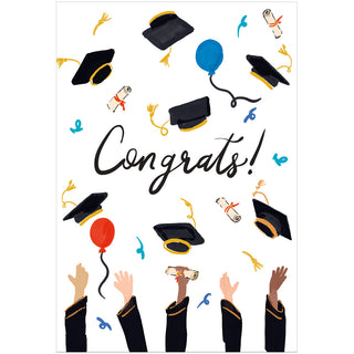 Congrats And Hats Blank Greeting Card - 1 card with envelope